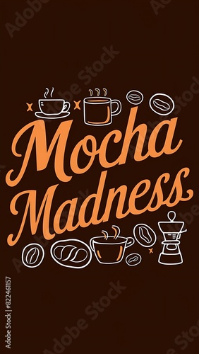 Mocha Madness tshirt design with cliparts