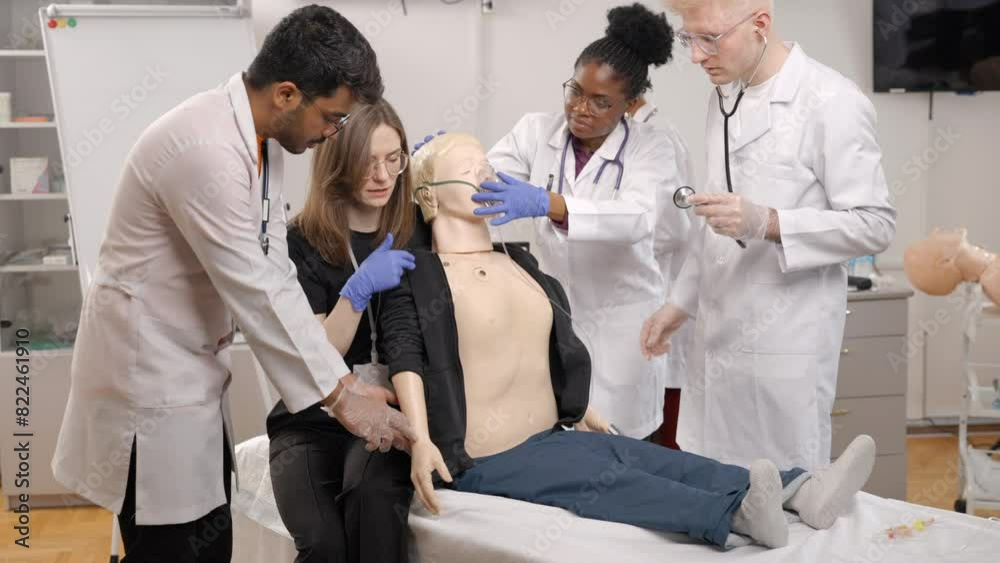 Doctors performing procedure on patient