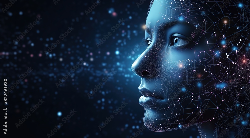Abstract mash line and point human Brain. Low poly Neural network. IQ testing, artificial intelligence virtual emulation science technology concept. Abstract mash line and point human Brain. Low poly Neural network. IQ testing, artificial intelligence virtual emulation science technology concept.