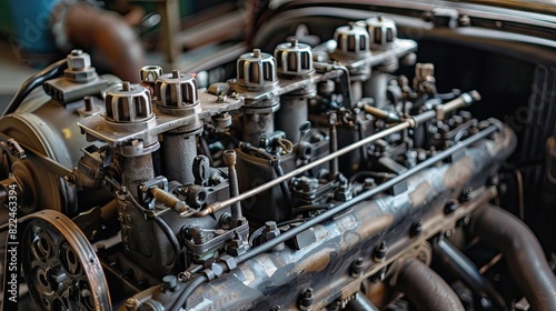 The engine roared as the piston moved up and down within the cylinder, fueled by oil to keep the gears working smoothly in the car. © Sattawat