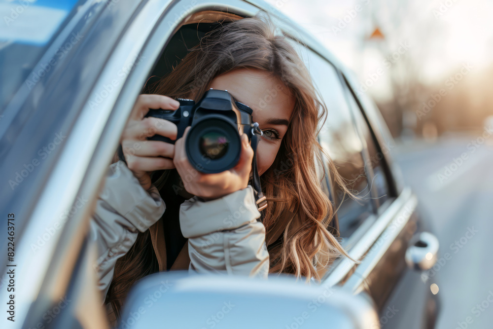 Paparazzo Shooting Through Car Window Paparazzo Shooting Through Car Window