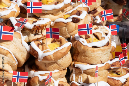Photography buns with norwegian flag