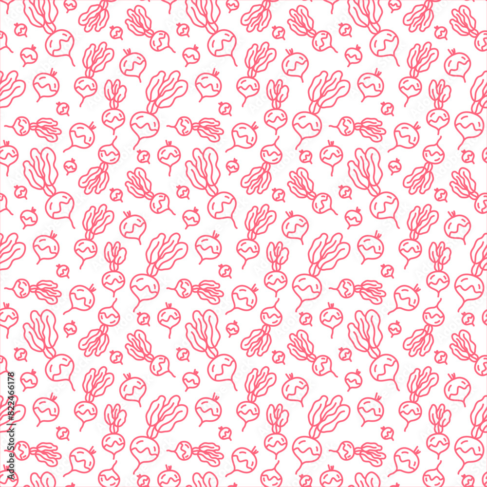 radish line icons seamless pattern radish line icons seamless pattern