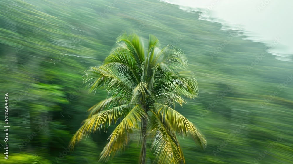 Whispers of the Wind: A Palm Tree Dancing in Motion