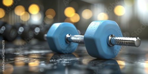Incorporate digital blue dumbbell into fitness apps for personalized workouts and tracking. Concept Fitness Apps, Personalized Workouts, Digital Dumbbell, Workout Tracking, Fitness Technology