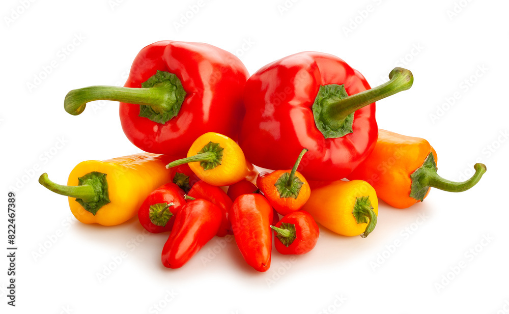 sweet pepper mix path isolated on white sweet pepper mix path isolated on white