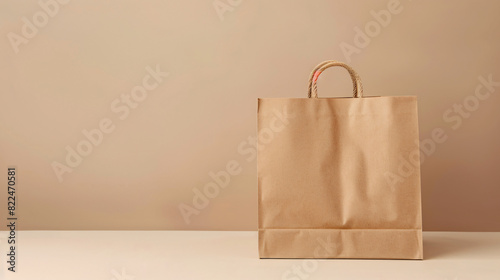 Minimalist Eco-Friendly Brown Paper Shopping Bag
