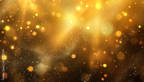 Gold colored glitter and glow background. golden color gradient. wallpaper template © Paradox