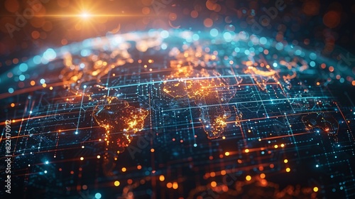 Wallpaper Mural Earth and Internet Technology Fiber Optic Business Background Torontodigital.ca