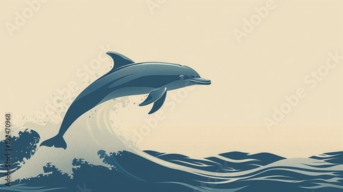 A dolphin is leaping out of the ocean with elegance and grace