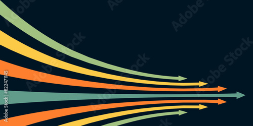 Abstract arrow direction illustration flat design copy space business leader speed concept