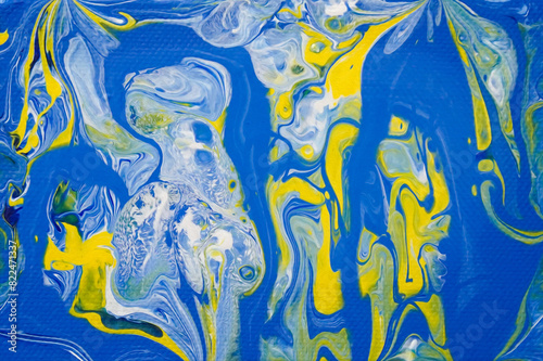 Blue abstract painting on canva. © Michaela Pilch