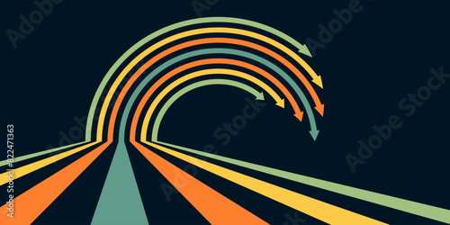 Abstract arrow direction illustration flat design copy space business leader speed concept
