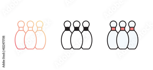 Bowling icon design with white background stock illustration