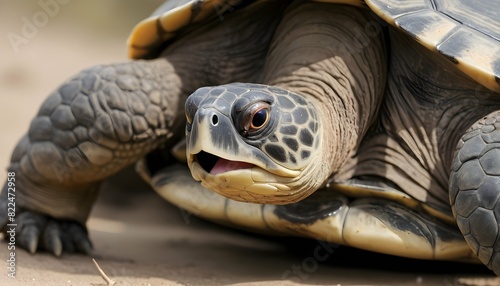 A Turtle With Its Eyes Wide Startled By A Passing Upscaled 2 photo