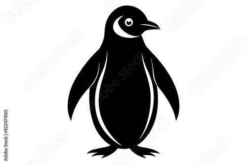 A penguin silhouette black vector artwork illustration