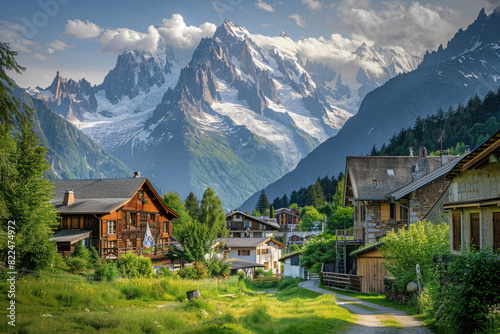 The stunning alpine scenery of Chamonix with Mont Blanc in the background