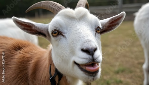 A Goat With A Contented Expression Chewing Cud Upscaled 2