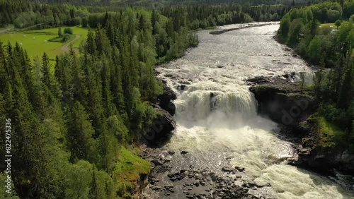 ristafallet waterfall a stunning natural wonder in sweden SBV 347390879 4K  photo