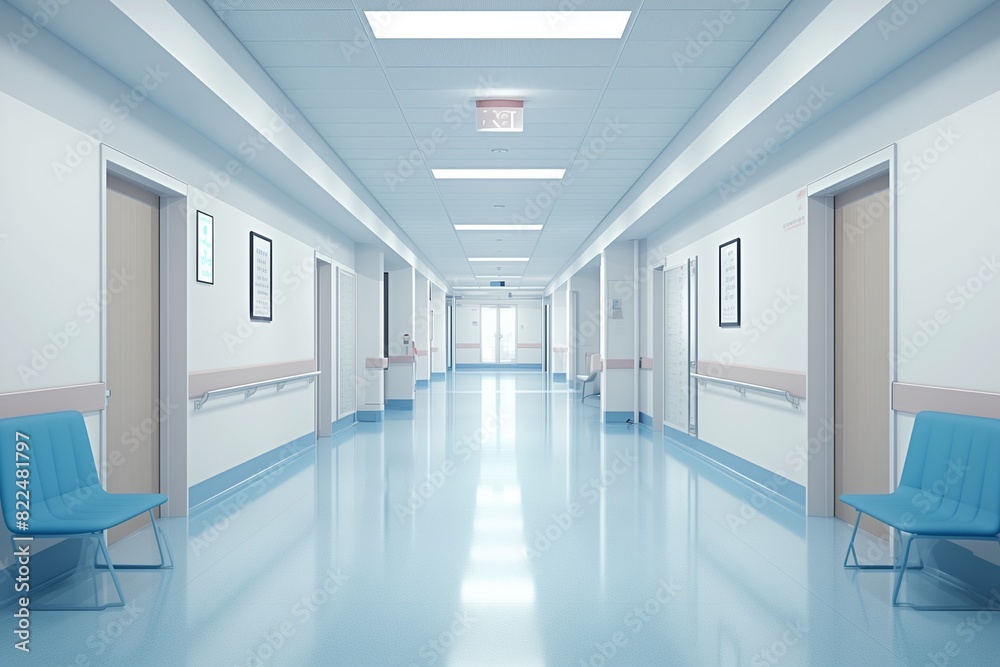 hospital corridor with empty seats hospital corridor with empty seats
