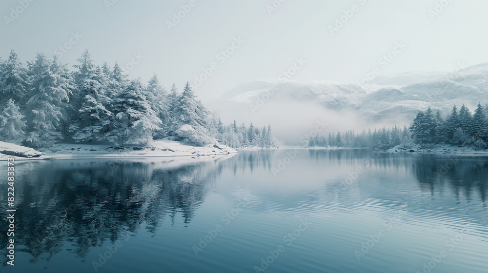 Fototapeta premium Frozen Lake in Winter