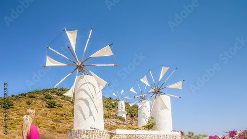 Windmills on the Lasithi Plateau, Crete, Greece.   © Nick Brundle