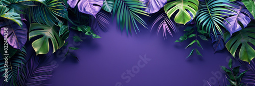 Purple Background Provides Serene Backdrop for Lush Plant Life  Tranquil Botanical Retreat