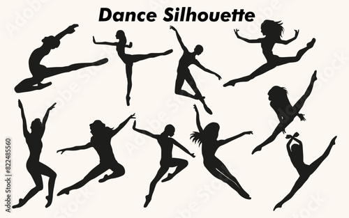 Flat design dancer silhouette