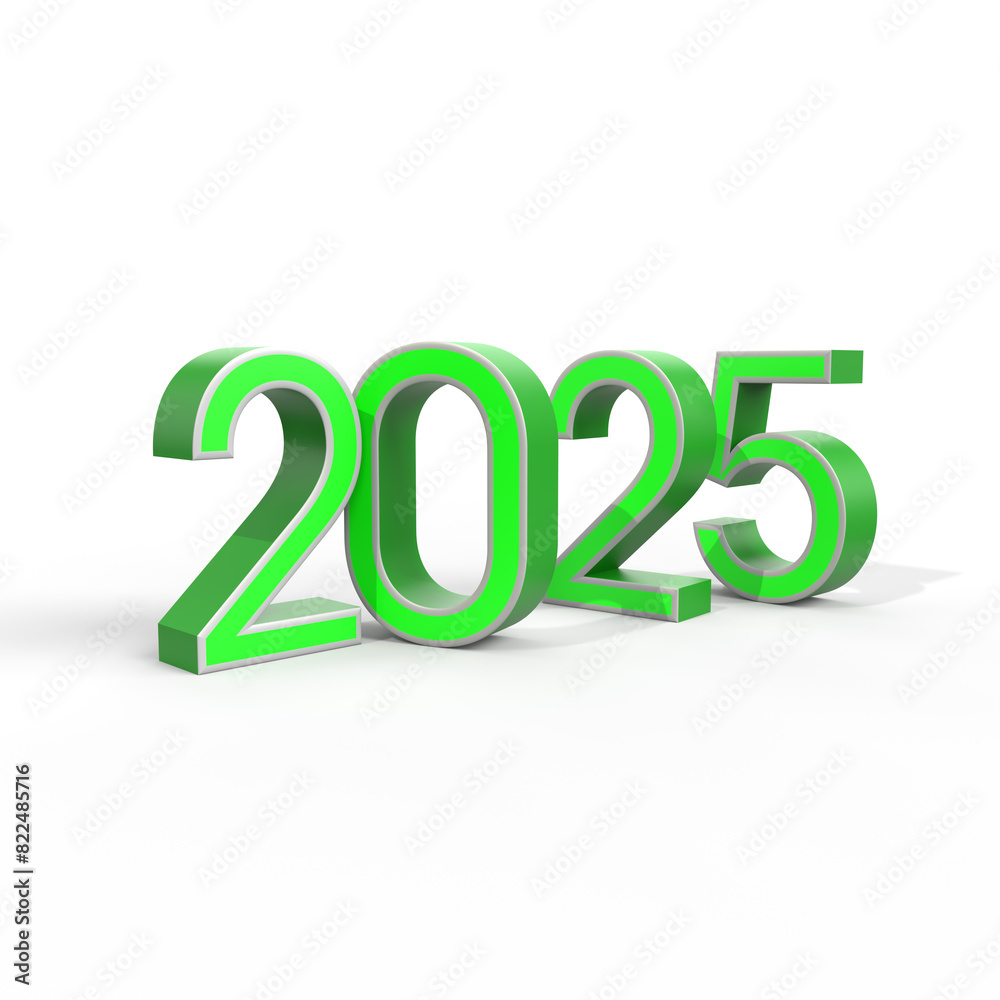 3d rendering green 2025 concept. 3d year 2025 3d rendering green 2025 concept. 3d year 2025
