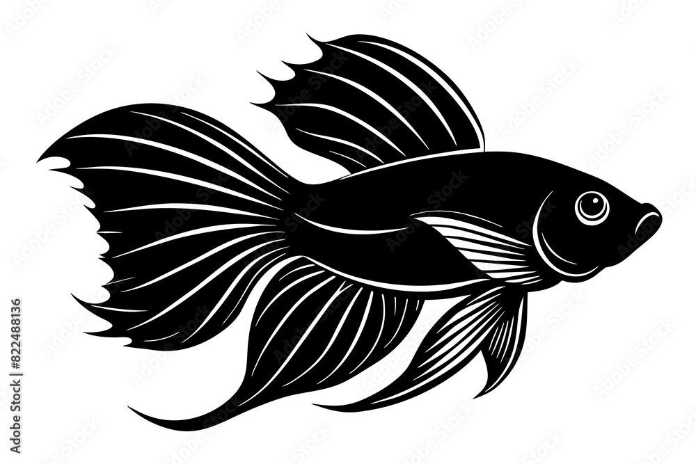 betta fish vector silhouette illustration betta fish vector silhouette illustration