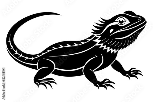 bearded dragon vector silhouette illustration