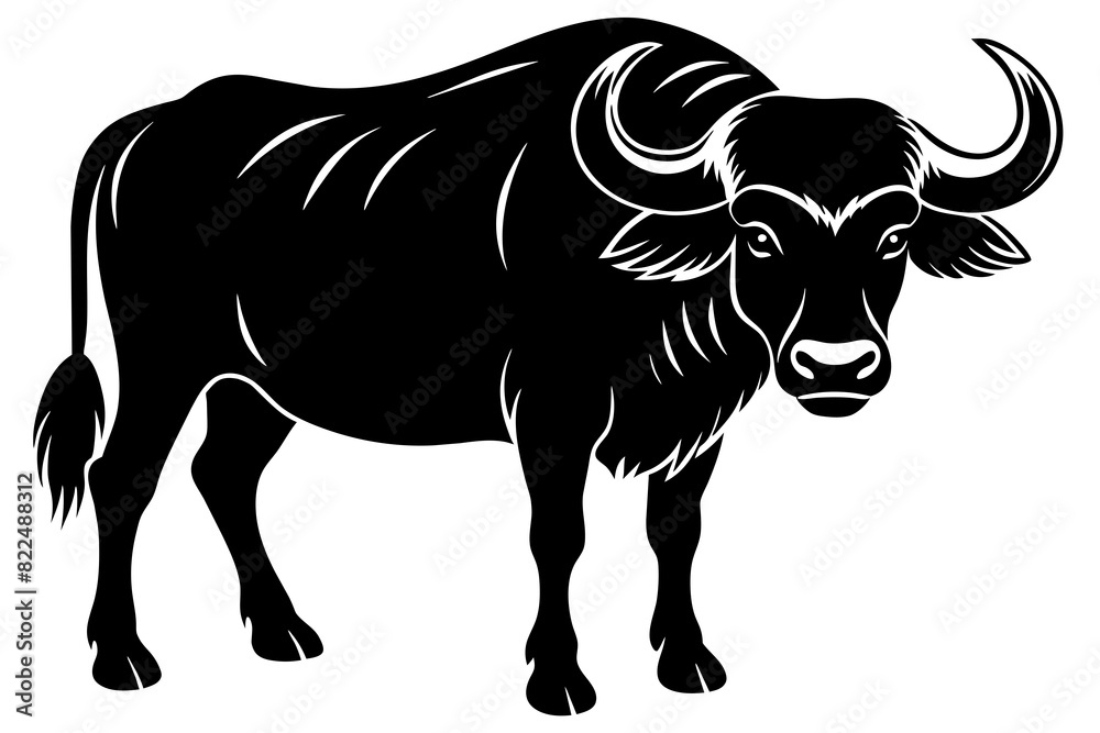 buffalo vector silhouette illustration