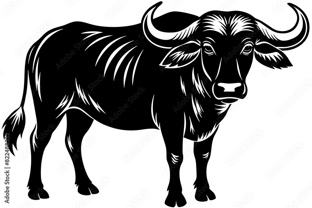 buffalo vector silhouette illustration