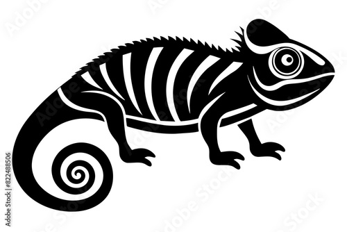 chameleon vector silhouette illustration