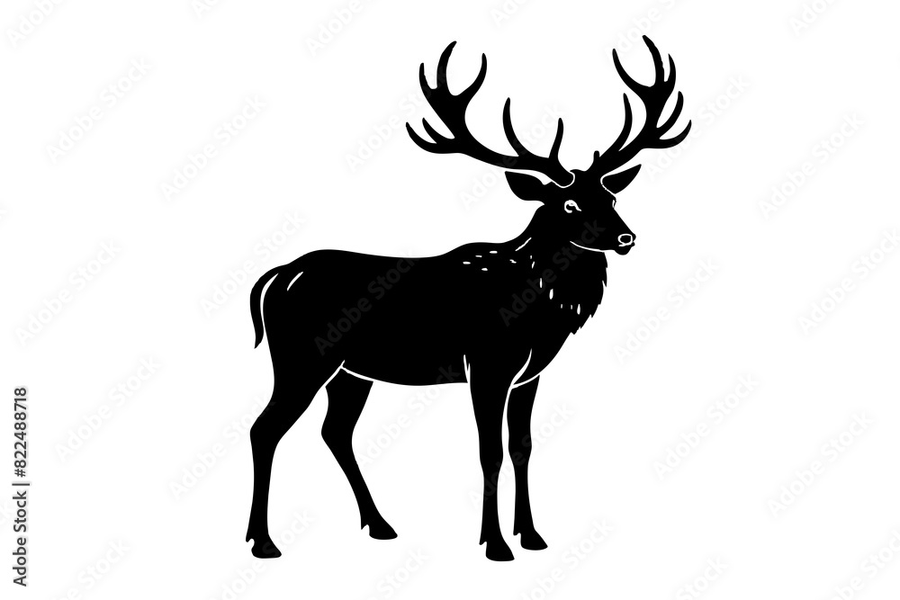 elk vector silhouette illustration