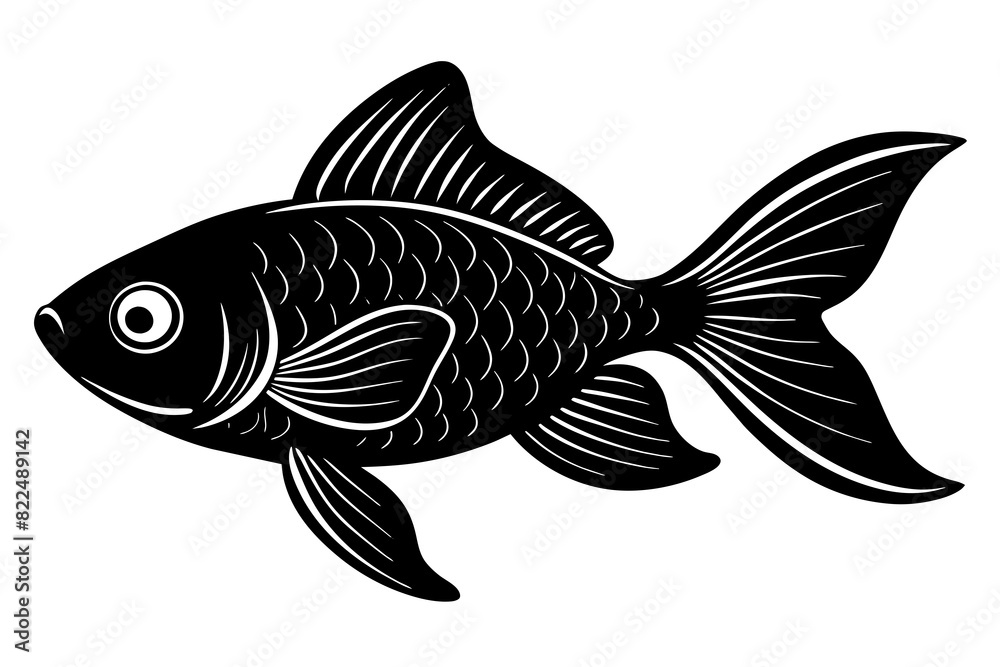 goldfish vector silhouette illustration goldfish vector silhouette illustration