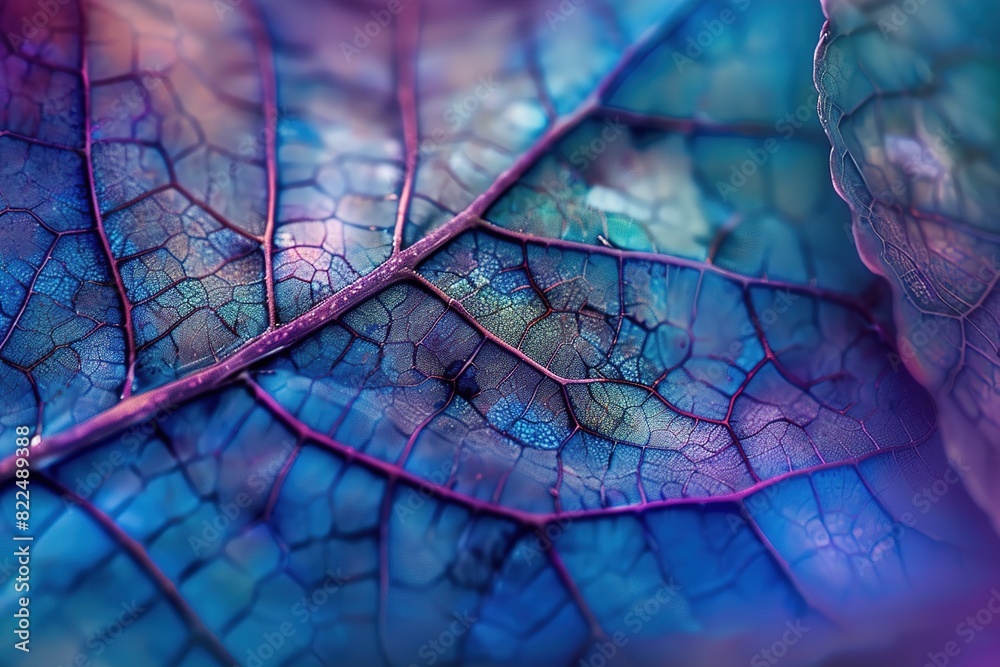 Vibrant Leaf with Purple and Blue Colors Vibrant Leaf with Purple and Blue Colors