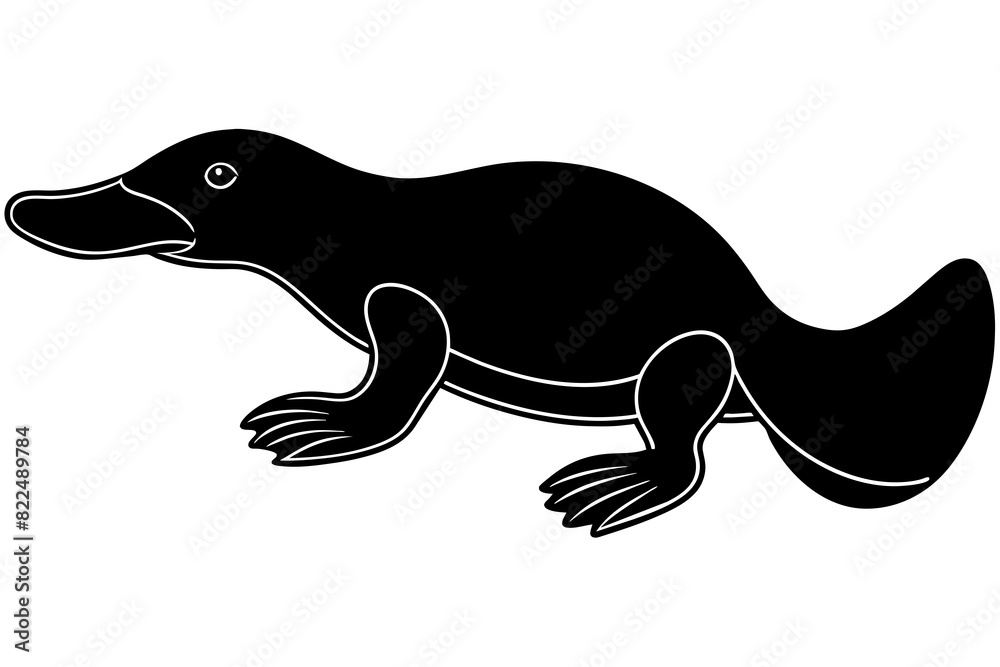 platypus vector silhouette illustration platypus vector silhouette illustration