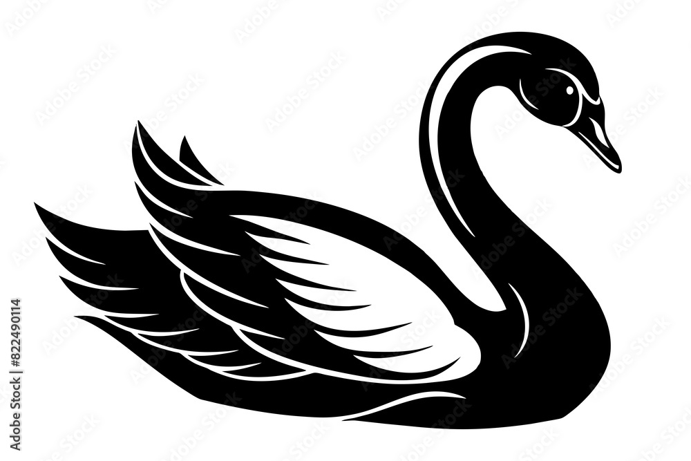 swan vector silhouette illustration swan vector silhouette illustration