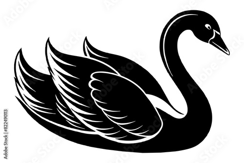 swan vector silhouette illustration