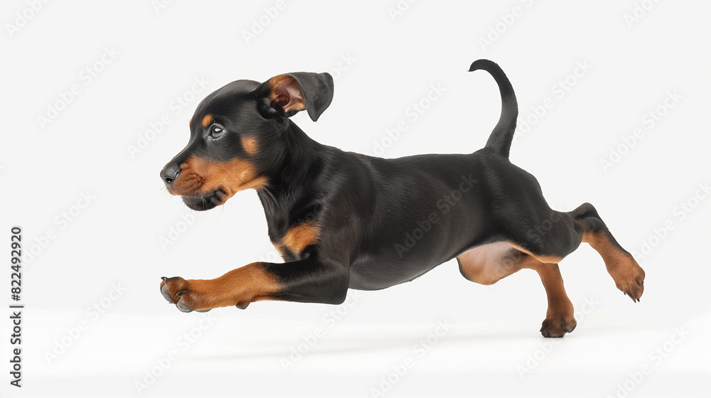 doberman puppy dog isolated on white doberman puppy dog isolated on white