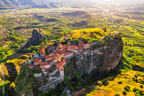 Cuadro en lienzo The monastery Meteora, aerila rocky monasteries complex in Greece near Kalabaka city