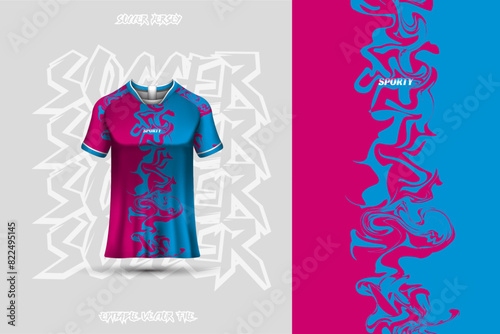 Sports jersey and t-shirt template sports jersey design vector. Sports design for football, racing, gaming jersey. Vector.	