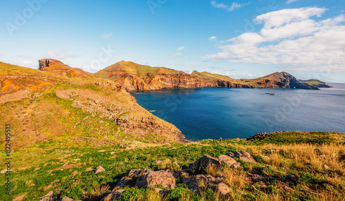 Scenic ocean landscape. Vereda da Ponta de Sao Lourenco or Ponta de Sao Lourenco in Madeira island  Portugal.
