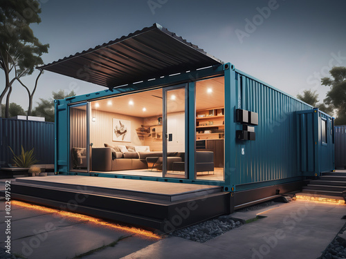 Modern Container Home experience the Cutting-edge technology and futuristic design elements, futuristic living, explicit interior and exterior.