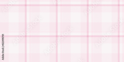 Patterned check seamless tartan, short fabric textile background. Soft plaid pattern texture vector in white and light colors.