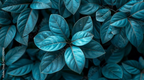  A close-up of a plant with green leaves on one side and blue leaves on the other