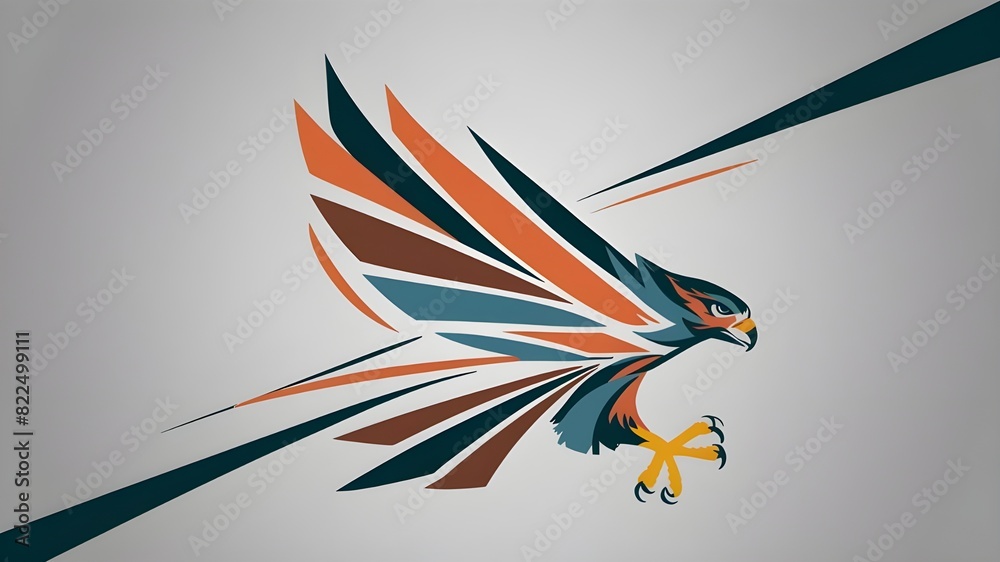 Obraz premium Powerful Hawk Logo with Clean Vector Lines