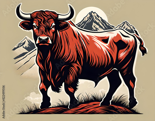 The Majestic wild bull. Farm animal. Wild Bull #01