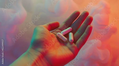 Prescription Remedy in Hand: Capsules for Health, Recovery, and Immune Strength - Ideal for Pharmaceutical and Healthcare Content